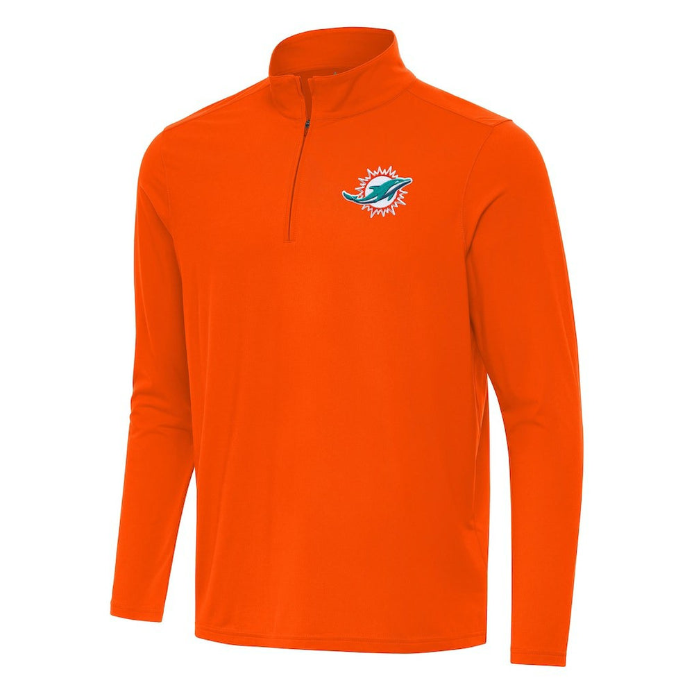 Miami Dolphins Antigua Intent Quarter-Zip Pullover Top Orange - NFL
