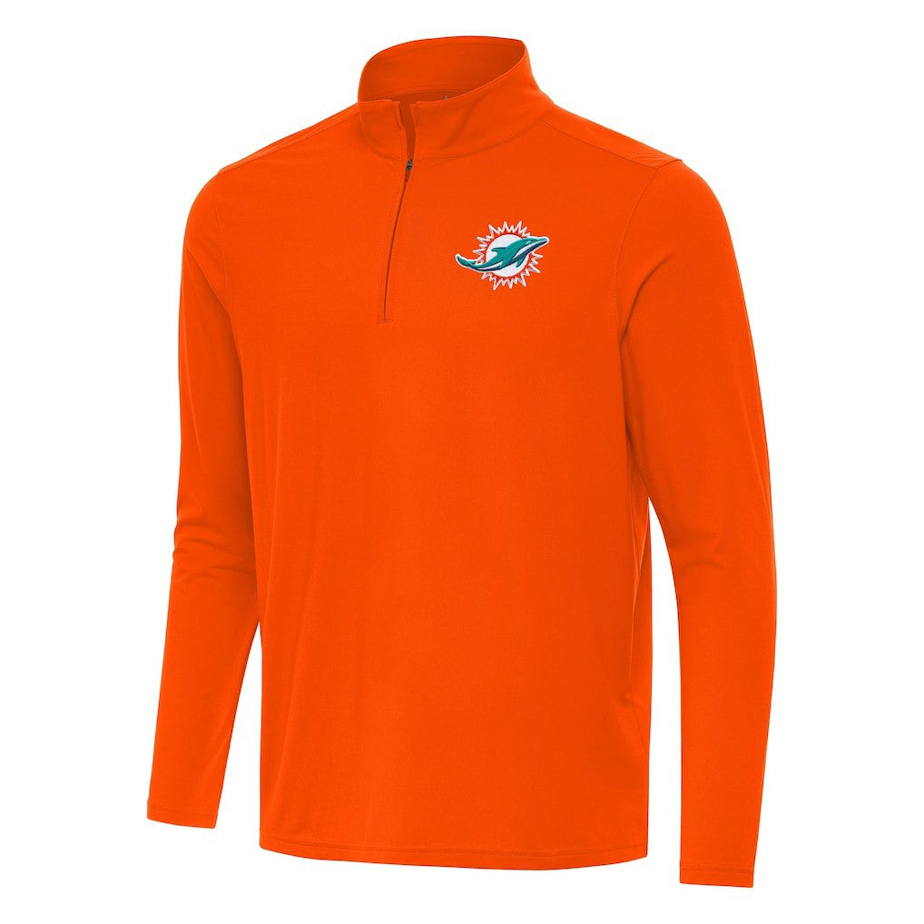 Miami Dolphins Antigua Intent Quarter-Zip Pullover Top Orange - NFL