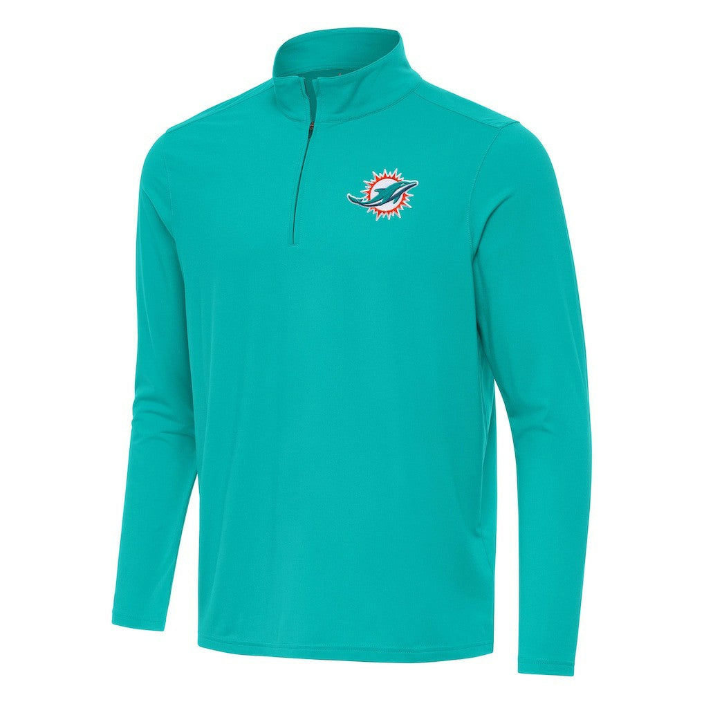 Miami Dolphins Antigua Intent Quarter-Zip Pullover Top Aqua - NFL