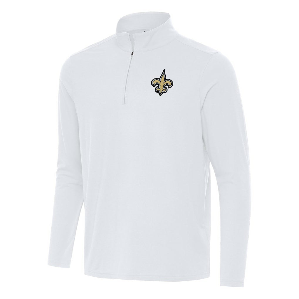 New Orleans Saints Antigua Intent Quarter-Zip Pullover Top White - NFL