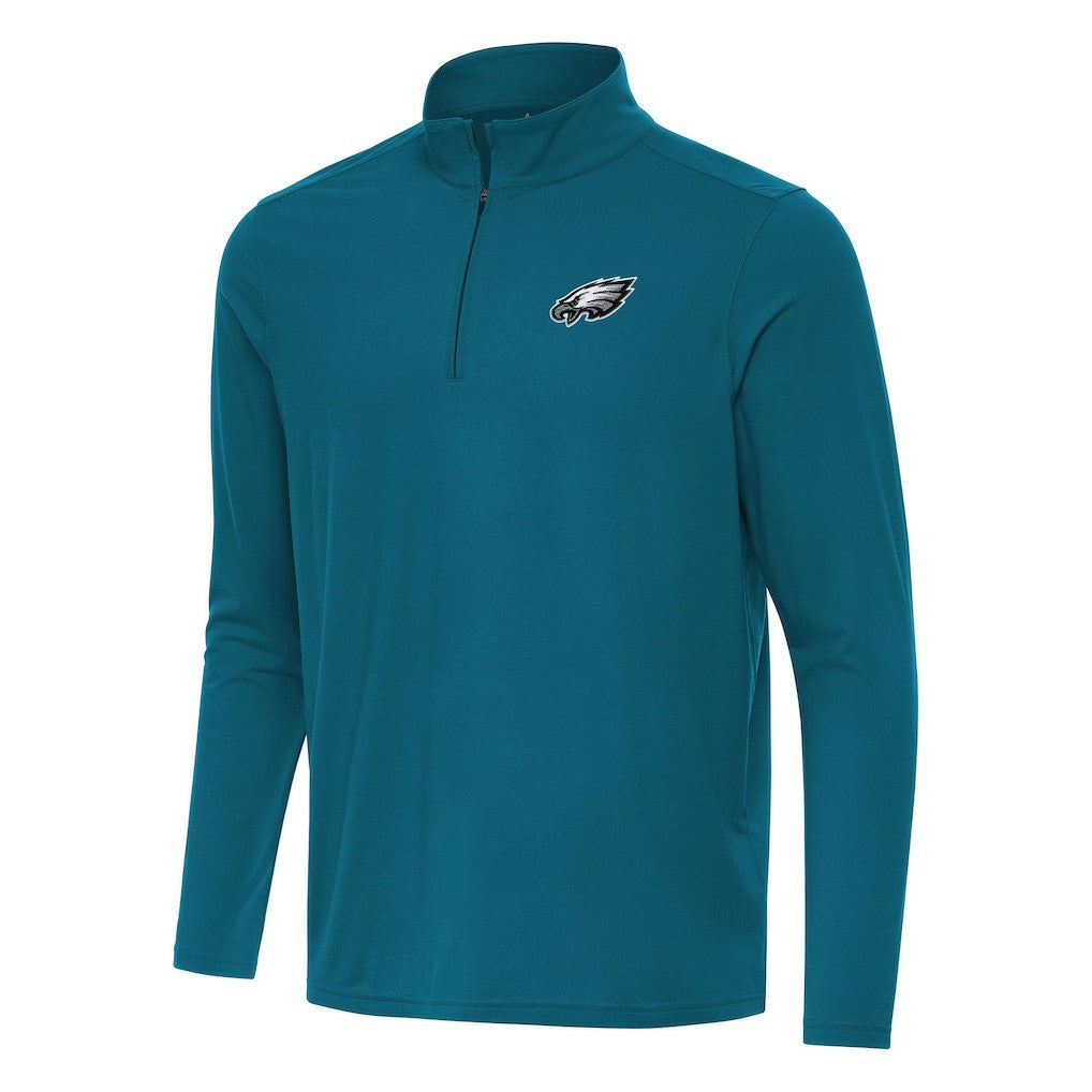 Philadelphia Eagles Antigua Intent Quarter-Zip Pullover Top Midnight Green - NFL