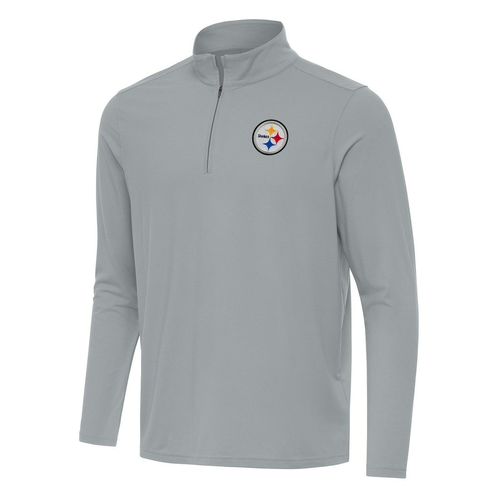 Pittsburgh Steelers Antigua Intent Quarter-Zip Pullover Top Gray - NFL