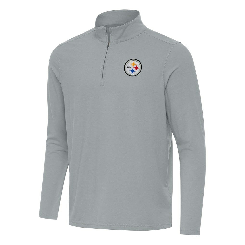 Pittsburgh Steelers Antigua Intent Quarter-Zip Pullover Top Gray - NFL