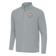 Pittsburgh Steelers Antigua Intent Quarter-Zip Pullover Top Gray - NFL