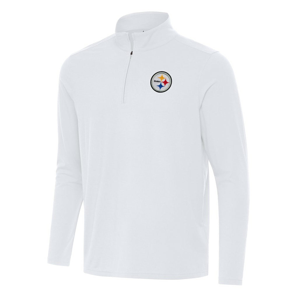 Pittsburgh Steelers Antigua Intent Quarter-Zip Pullover Top White - NFL