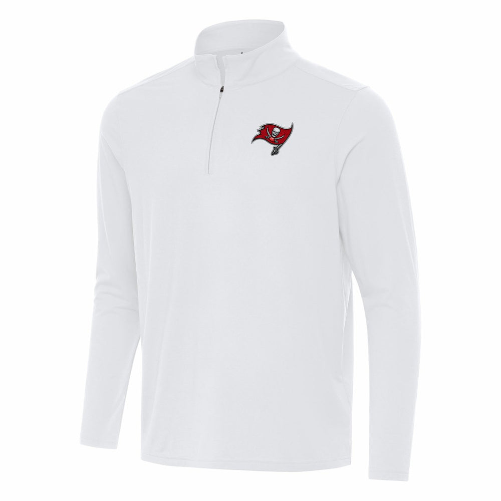 Tampa Bay Buccaneers Antigua Intent Quarter-Zip Pullover Top White - NFL
