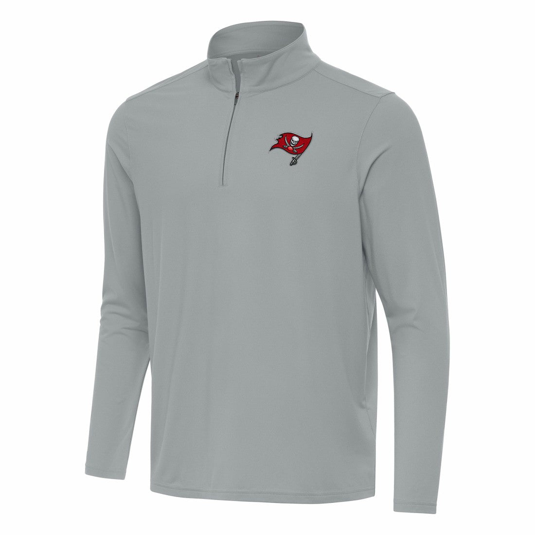 Tampa Bay Buccaneers Antigua Intent Quarter-Zip Pullover Top Gray - NFL