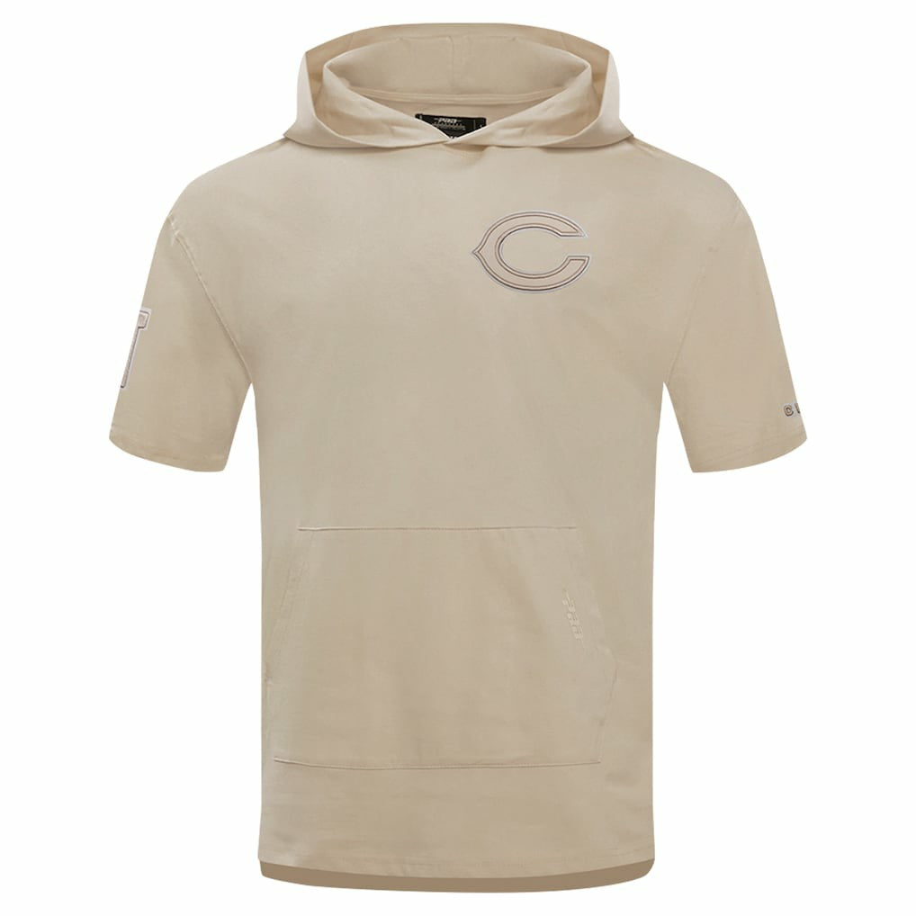 Chicago Bears Pro Standard Neutrals Capsule Short Sleeve Pullover Hoodie Tan - NFL