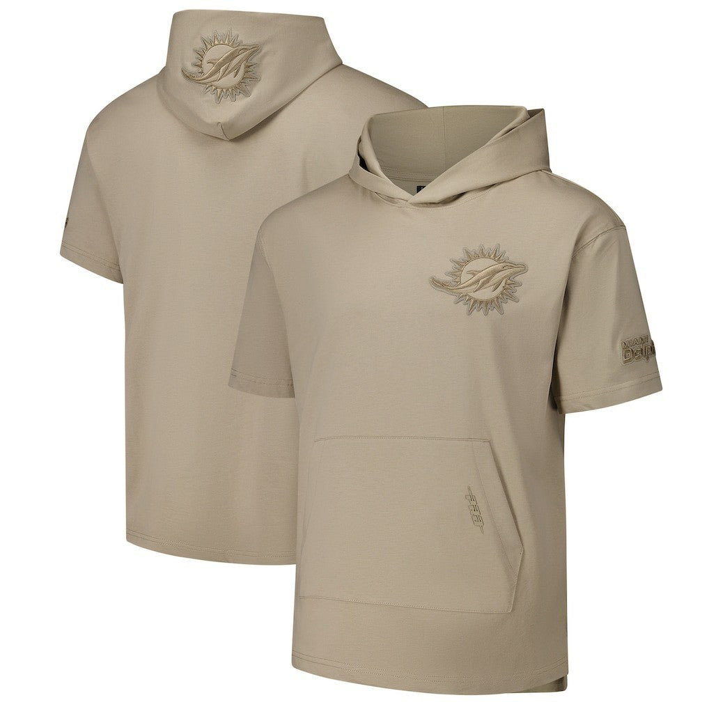 Miami Dolphins Pro Standard Neutrals Capsule Short Sleeve Pullover Hoodie Tan - NFL