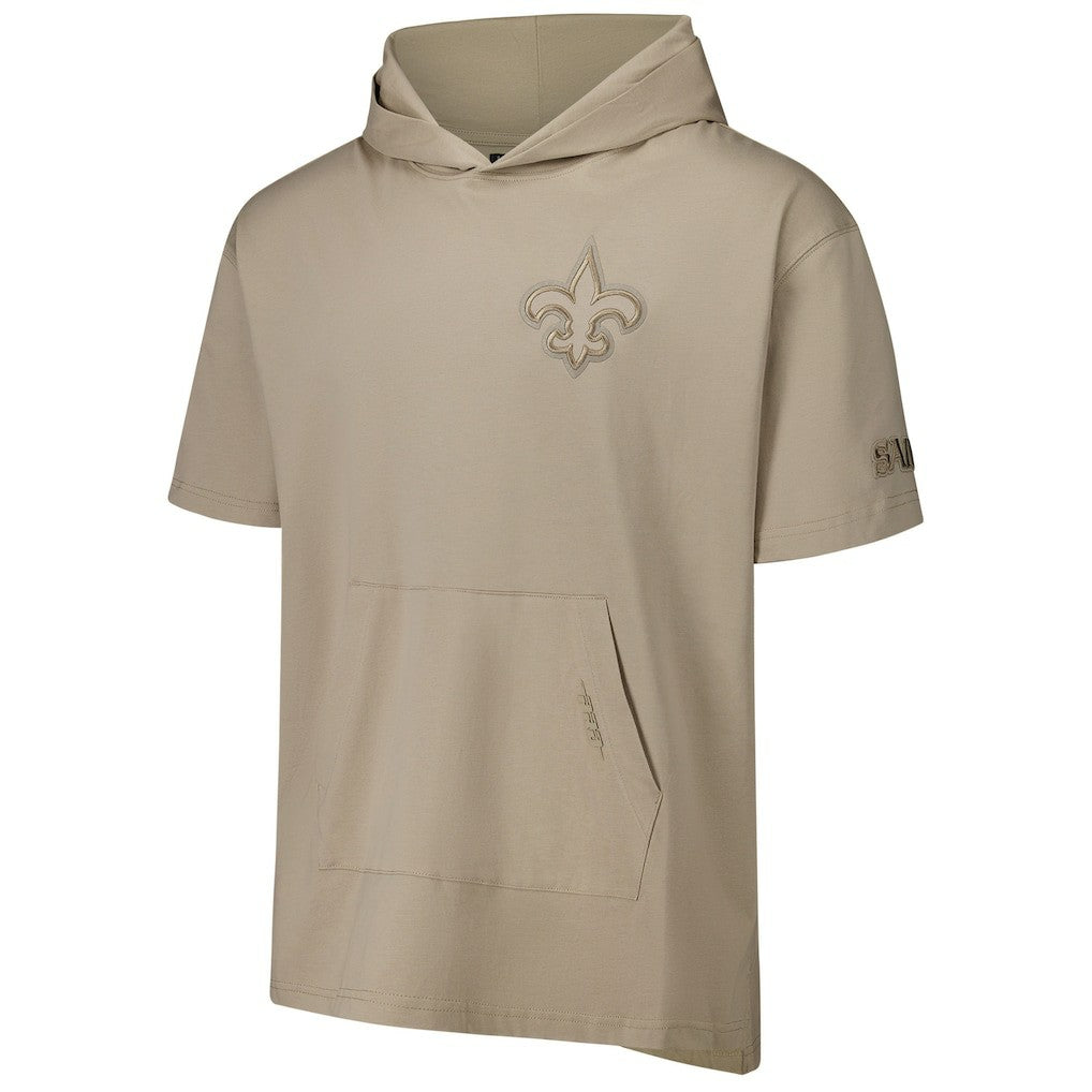New Orleans Saints Pro Standard Neutrals Capsule Short Sleeve Pullover Hoodie Tan - NFL