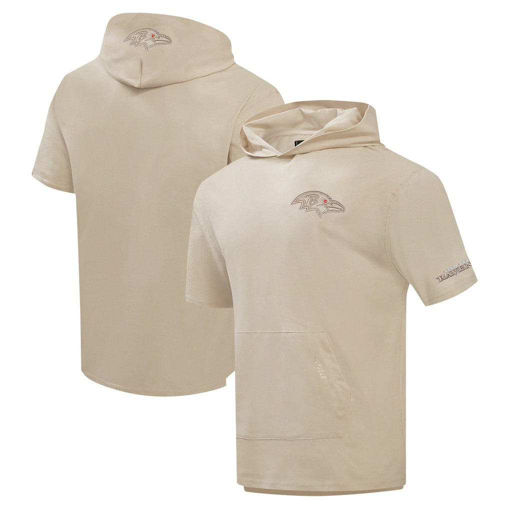 Baltimore Ravens Pro Standard Neutrals Capsule Short Sleeve Pullover Hoodie Tan - NFL