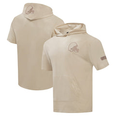 Cleveland Browns Pro Standard Neutrals Capsule Short Sleeve Pullover Hoodie Tan - NFL