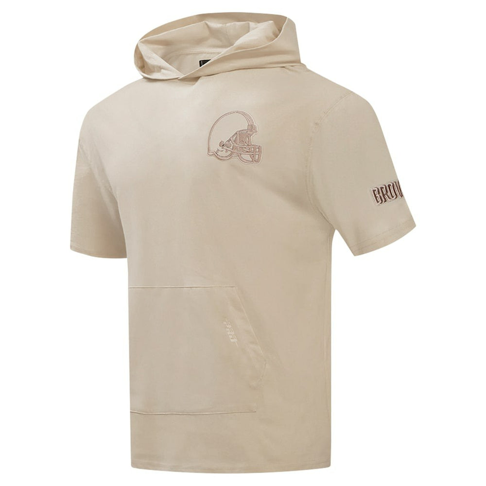 Cleveland Browns Pro Standard Neutrals Capsule Short Sleeve Pullover Hoodie Tan - NFL
