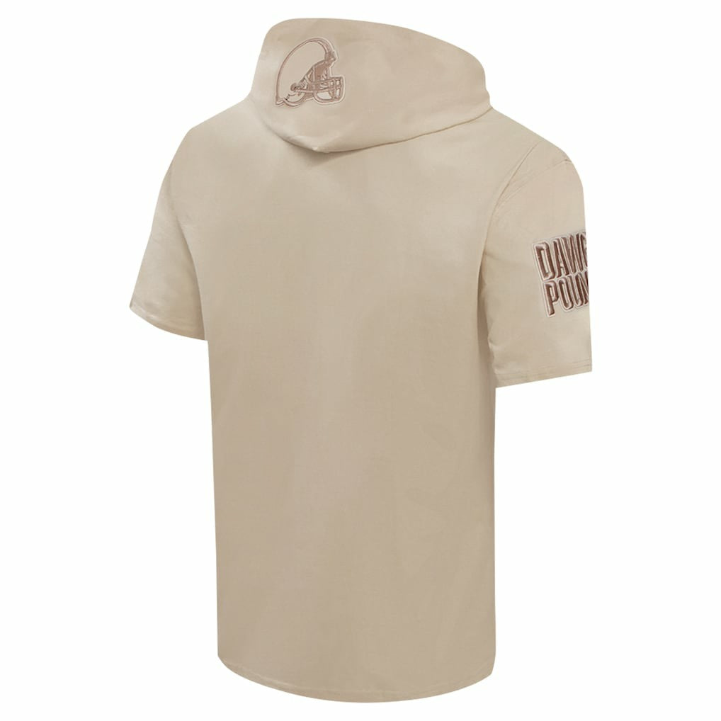 Cleveland Browns Pro Standard Neutrals Capsule Short Sleeve Pullover Hoodie Tan - NFL