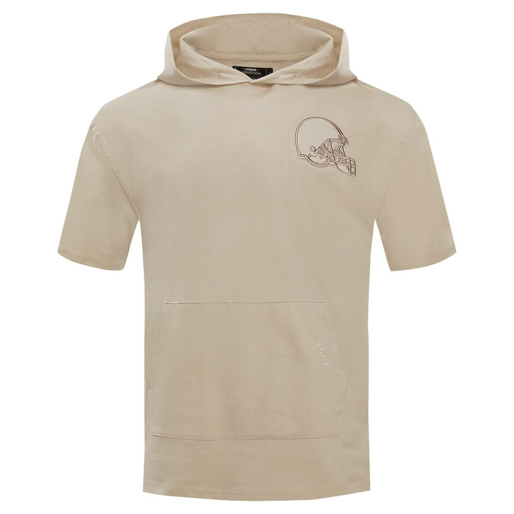 Cleveland Browns Pro Standard Neutrals Capsule Short Sleeve Pullover Hoodie Tan - NFL