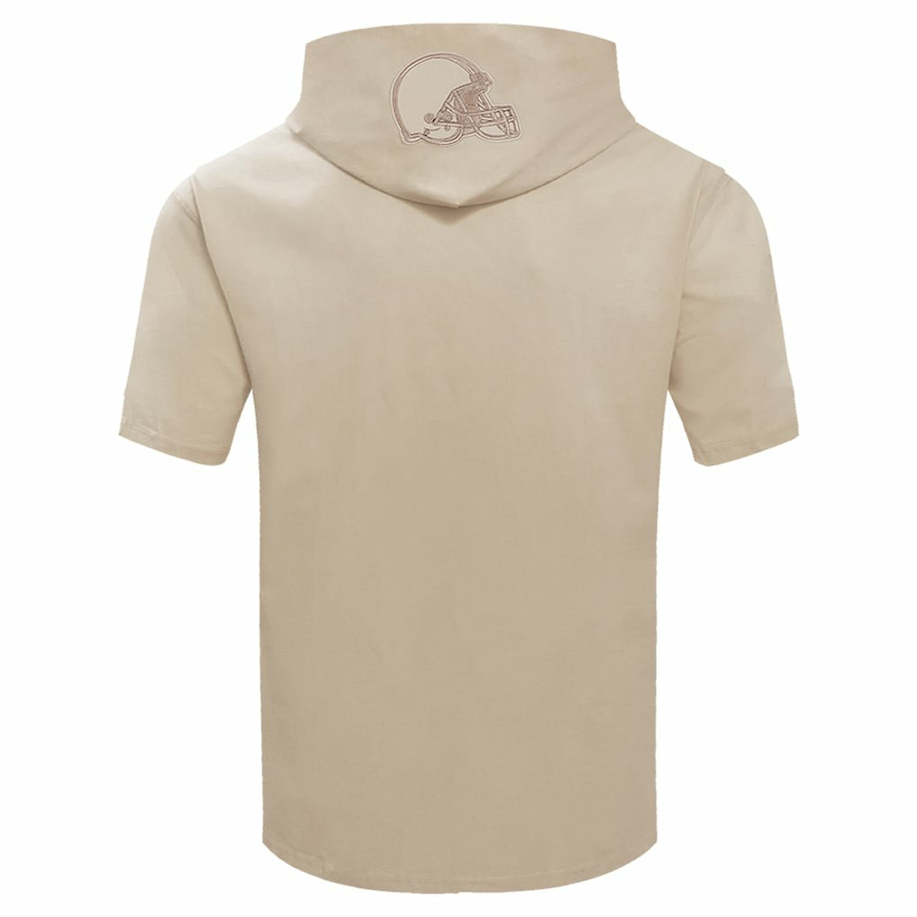 Cleveland Browns Pro Standard Neutrals Capsule Short Sleeve Pullover Hoodie Tan - NFL