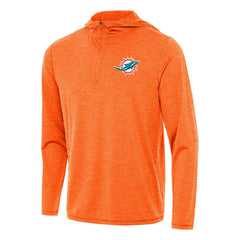 Miami Dolphins Antigua Tidy Quarter-Zip Pullover Hoodie Heather Orange - NFL