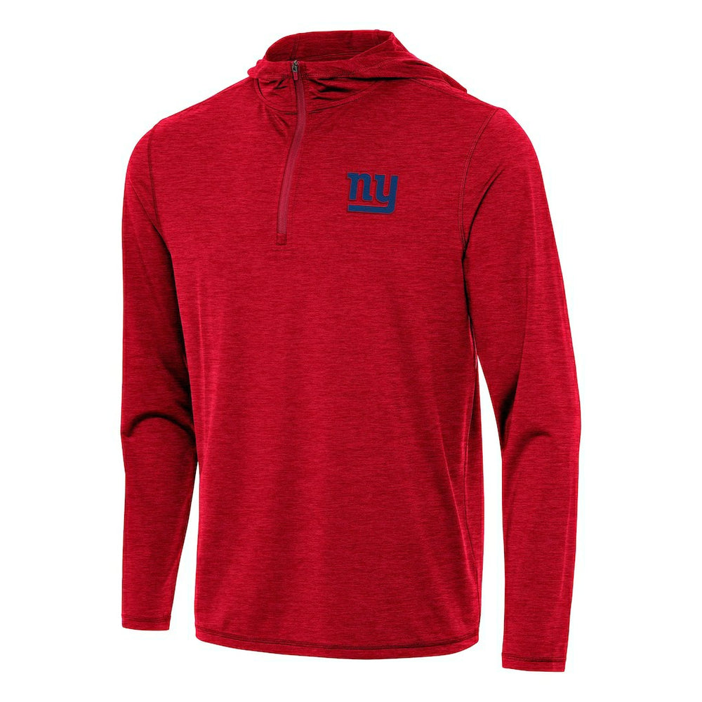 New York Giants Antigua Tidy Quarter-Zip Pullover Hoodie Heather Red - NFL