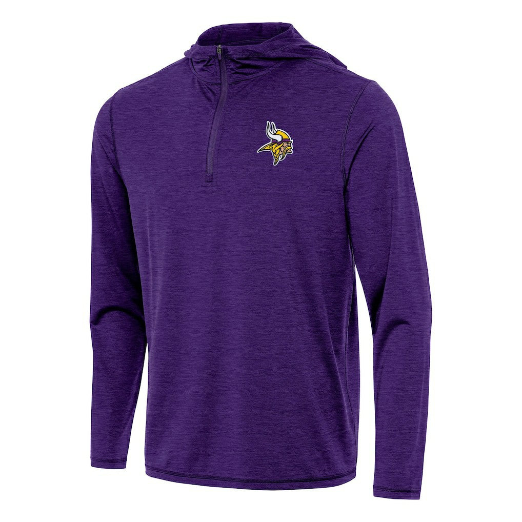 Minnesota Vikings Antigua Tidy Quarter-Zip Pullover Hoodie Heather Purple - NFL