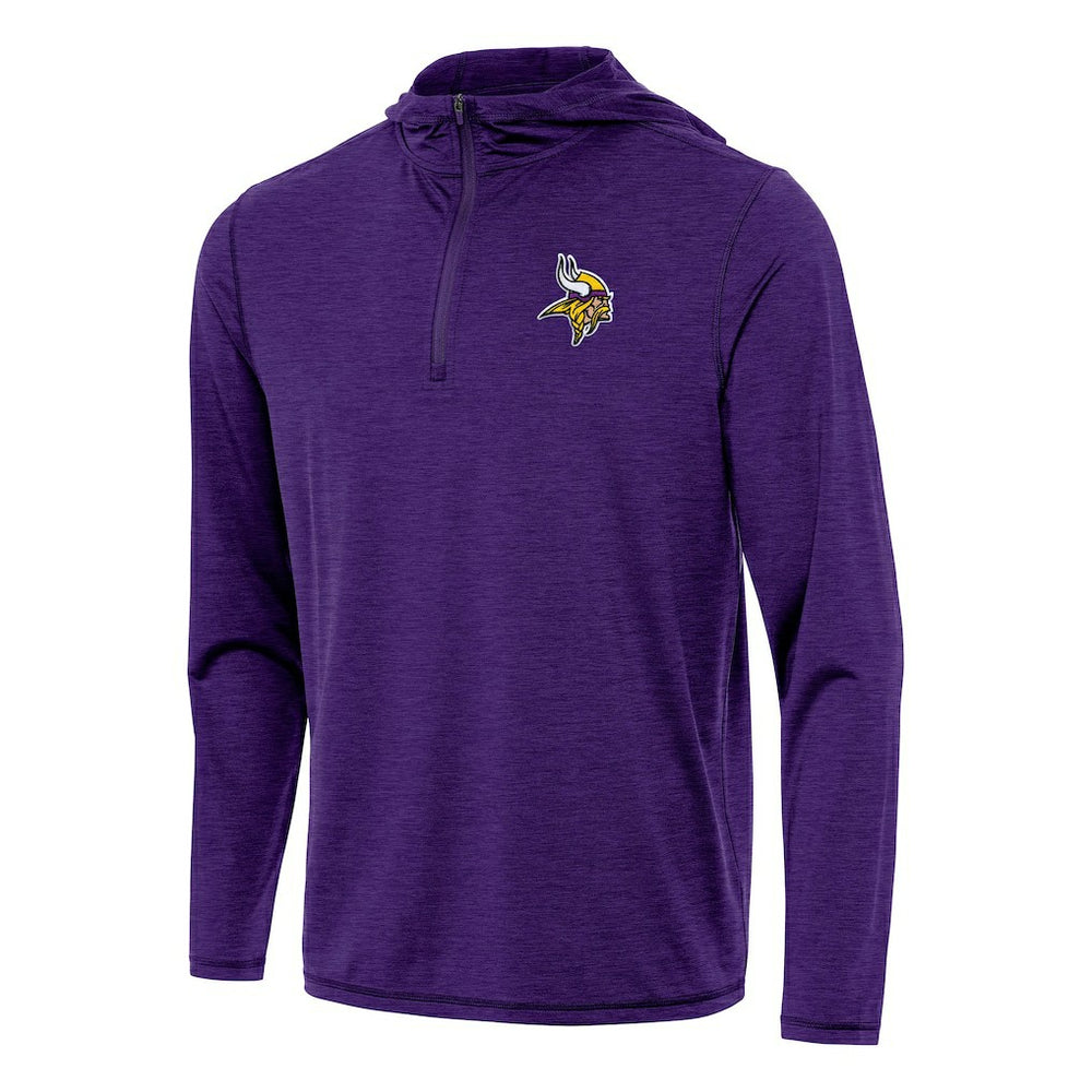 Minnesota Vikings Antigua Tidy Quarter-Zip Pullover Hoodie Heather Purple - NFL