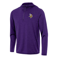 Minnesota Vikings Antigua Tidy Quarter-Zip Pullover Hoodie Heather Purple - NFL