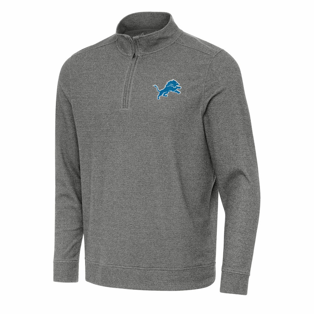 Detroit Lions Antigua Subtle Quarter-Zip Top Heather Black - NFL