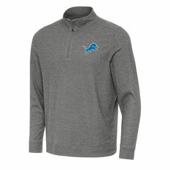 Detroit Lions Antigua Subtle Quarter-Zip Top Heather Black - NFL