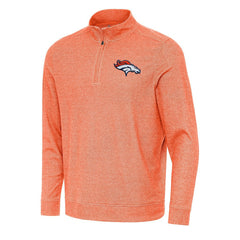Denver Broncos Antigua Subtle Quarter-Zip Top Heather Orange - NFL
