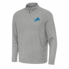 Detroit Lions Antigua Subtle Quarter-Zip Top Heather Gray - NFL