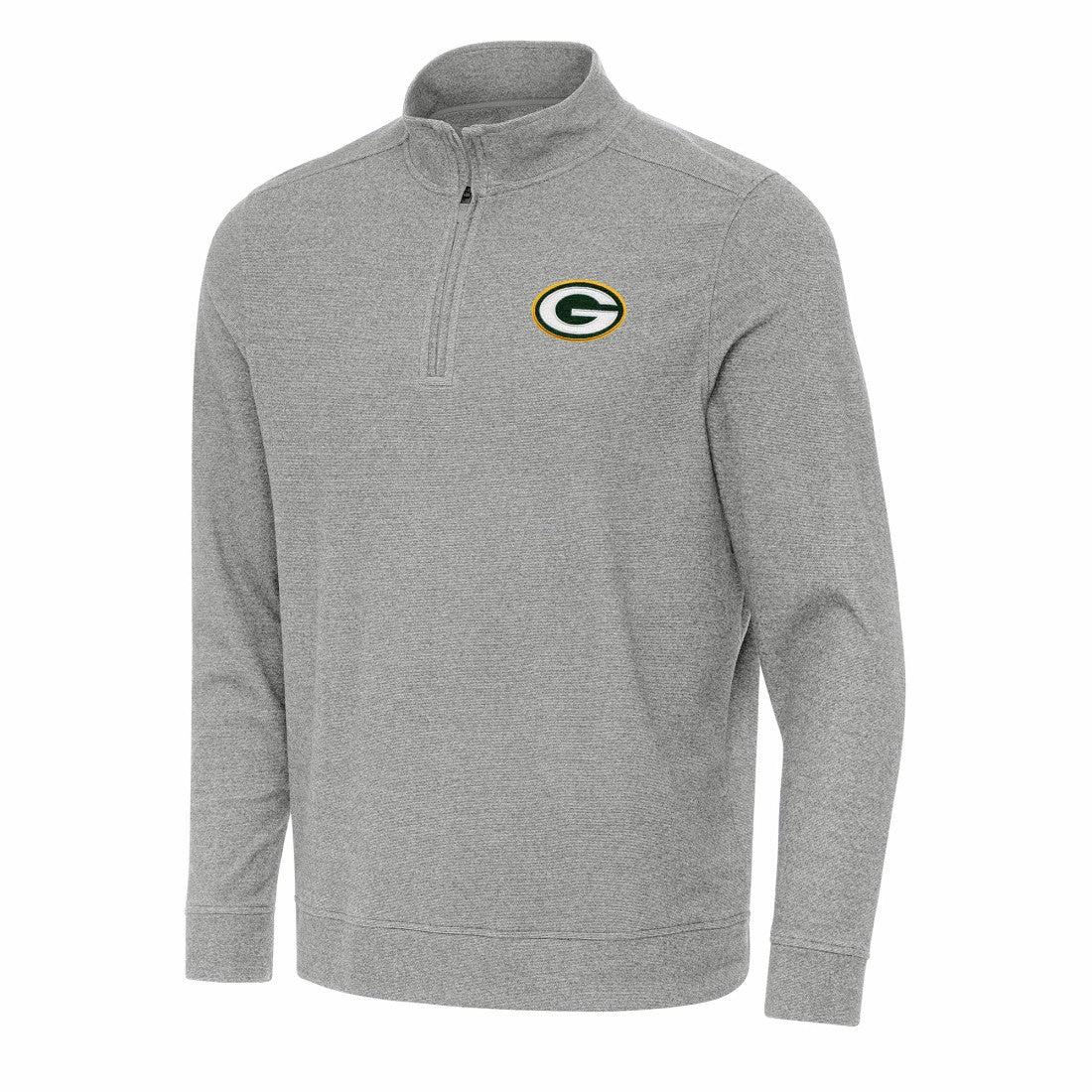 Green Bay Packers Antigua Subtle Quarter-Zip Top Heather Gray - NFL