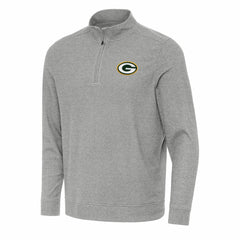 Green Bay Packers Antigua Subtle Quarter-Zip Top Heather Gray - NFL