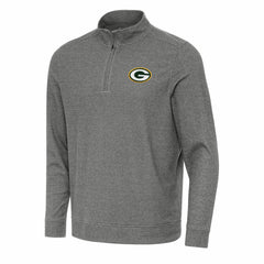 Green Bay Packers Antigua Subtle Quarter-Zip Top Heather Black - NFL