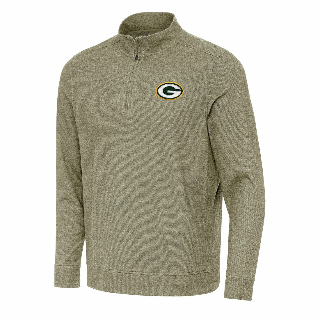 Green Bay Packers Antigua Subtle Quarter-Zip Top Olive - NFL