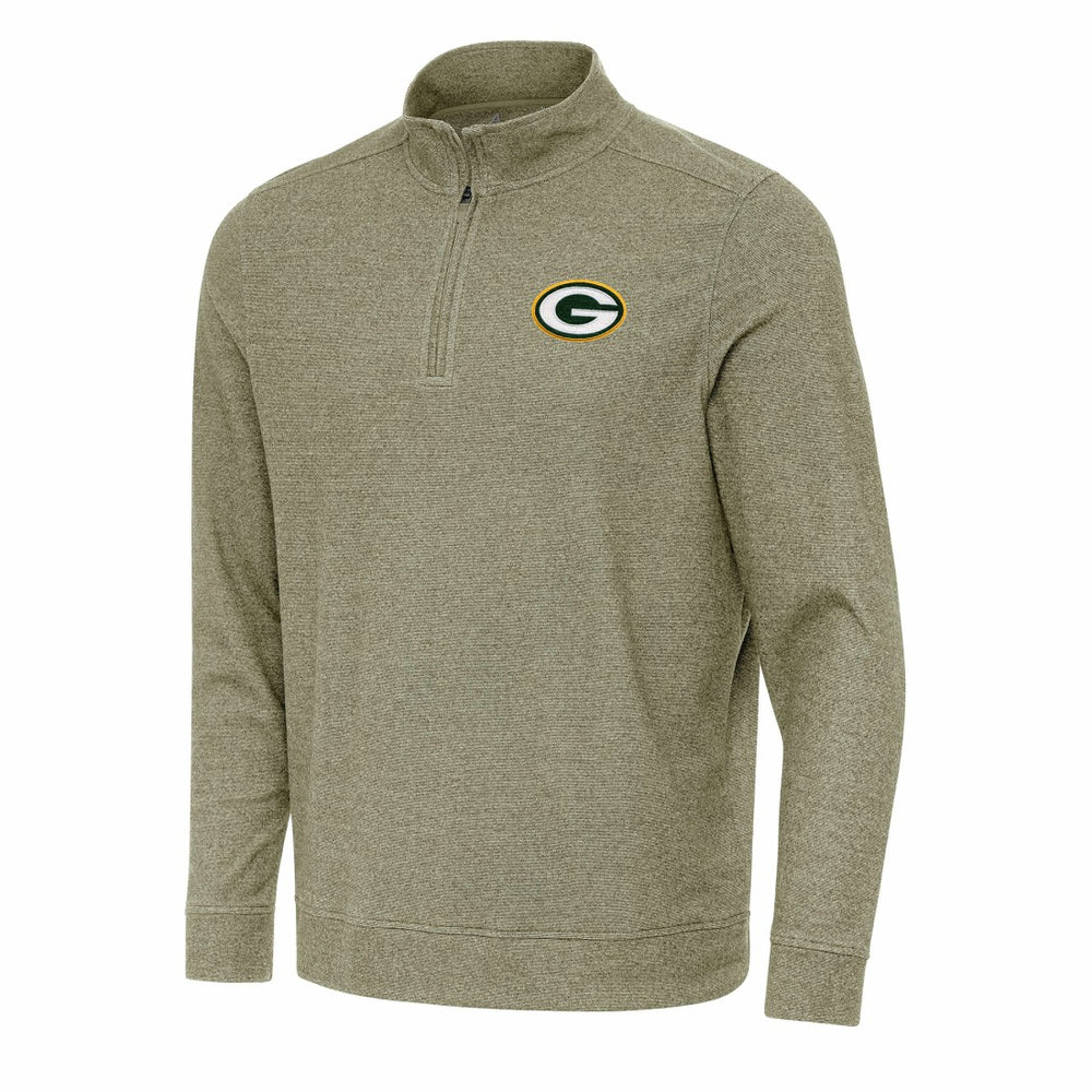Green Bay Packers Antigua Subtle Quarter-Zip Top Olive - NFL