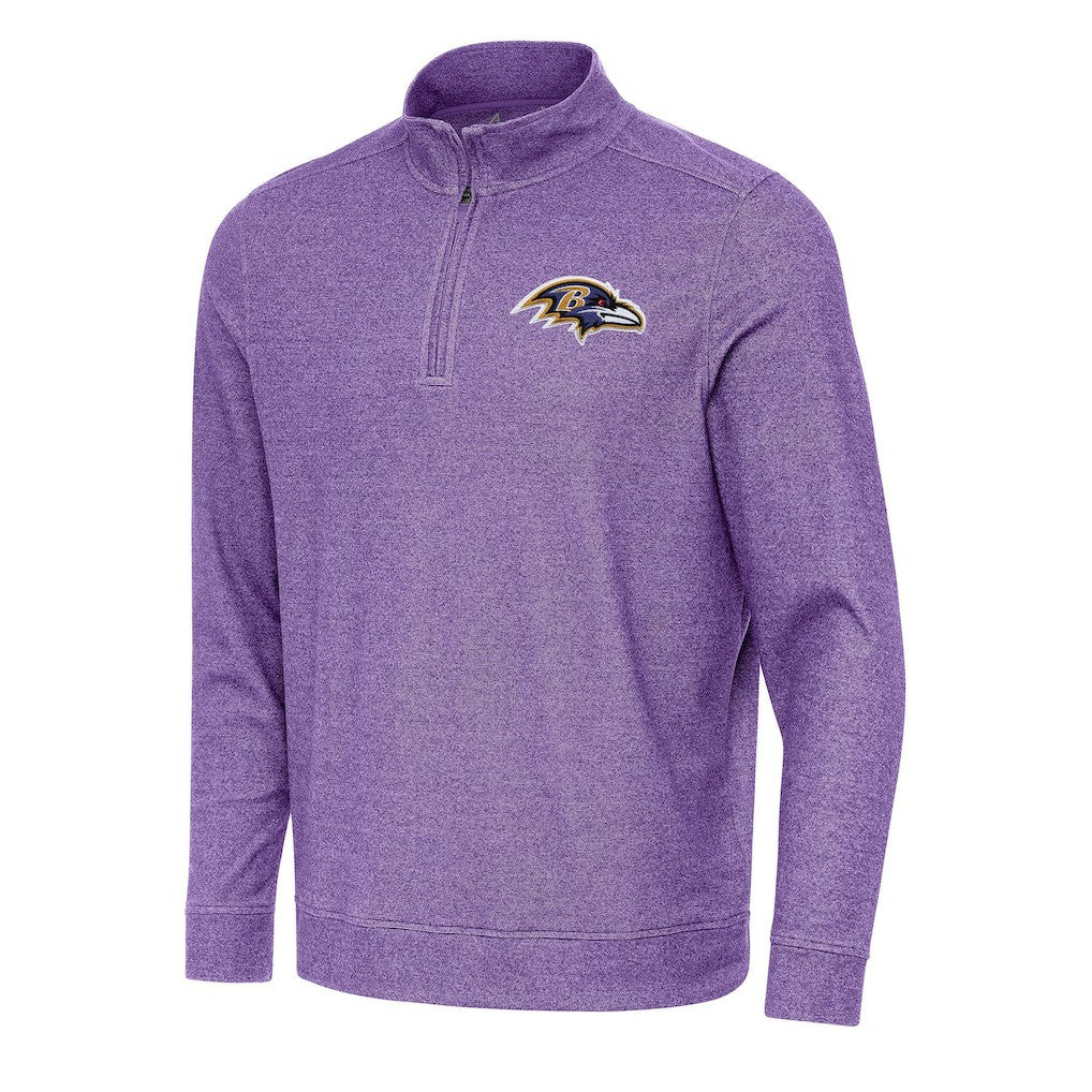 Baltimore Ravens Antigua Subtle Quarter-Zip Top Heather Purple - NFL