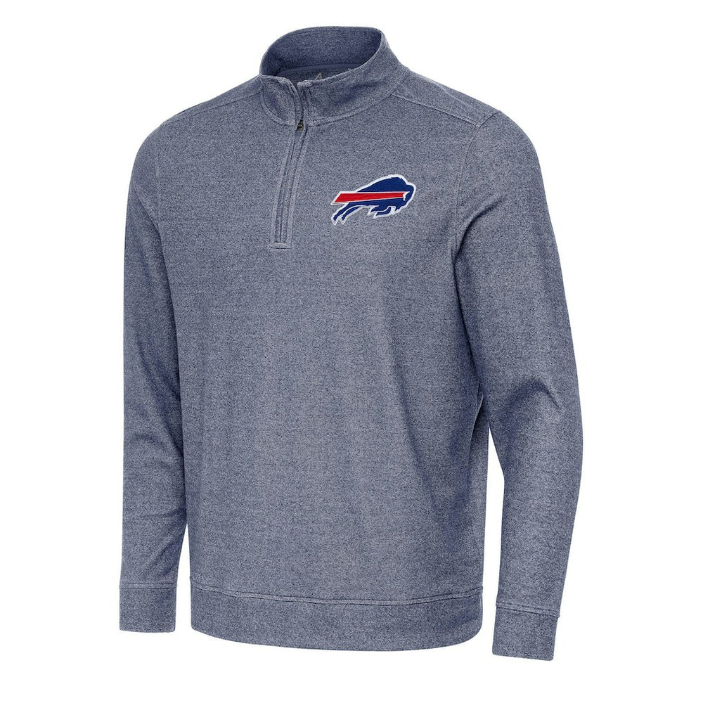 Buffalo Bills Antigua Subtle Quarter-Zip Top Heather Navy - NFL
