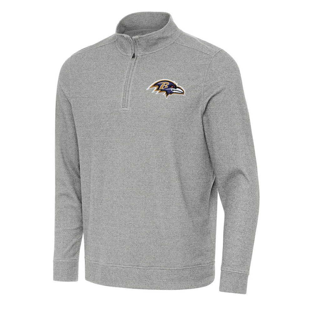 Baltimore Ravens Antigua Subtle Quarter-Zip Top Heather Gray - NFL