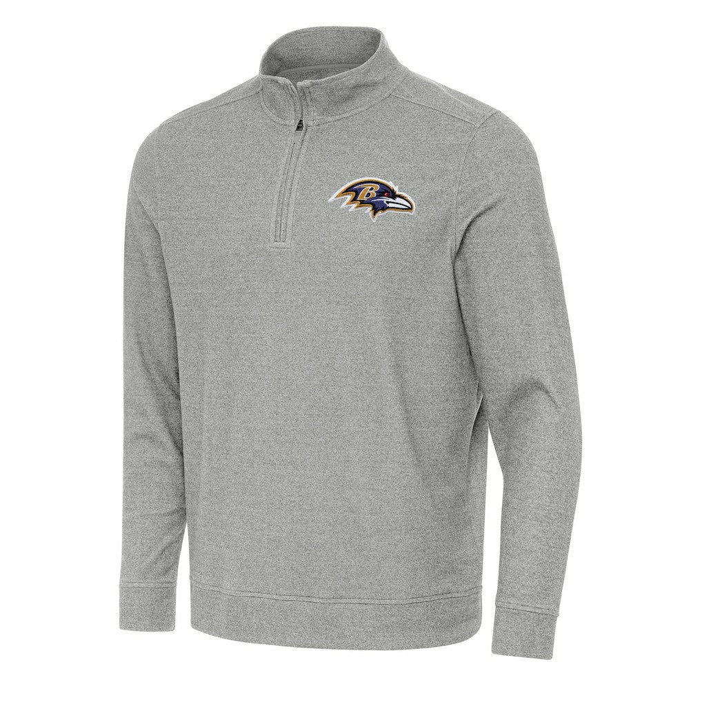 Baltimore Ravens Antigua Subtle Quarter-Zip Top Heather Gray - NFL