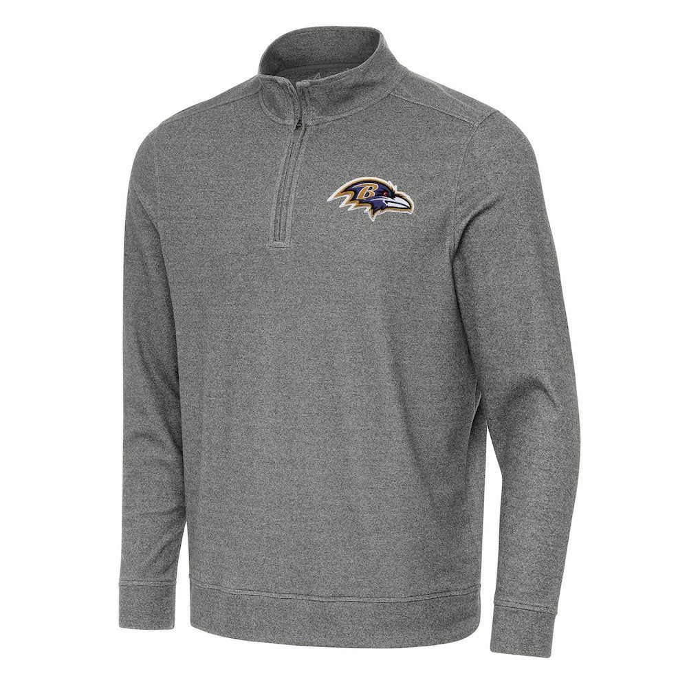 Baltimore Ravens Antigua Subtle Quarter-Zip Top Heather Black - NFL