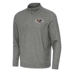 Baltimore Ravens Antigua Subtle Quarter-Zip Top Heather Black - NFL