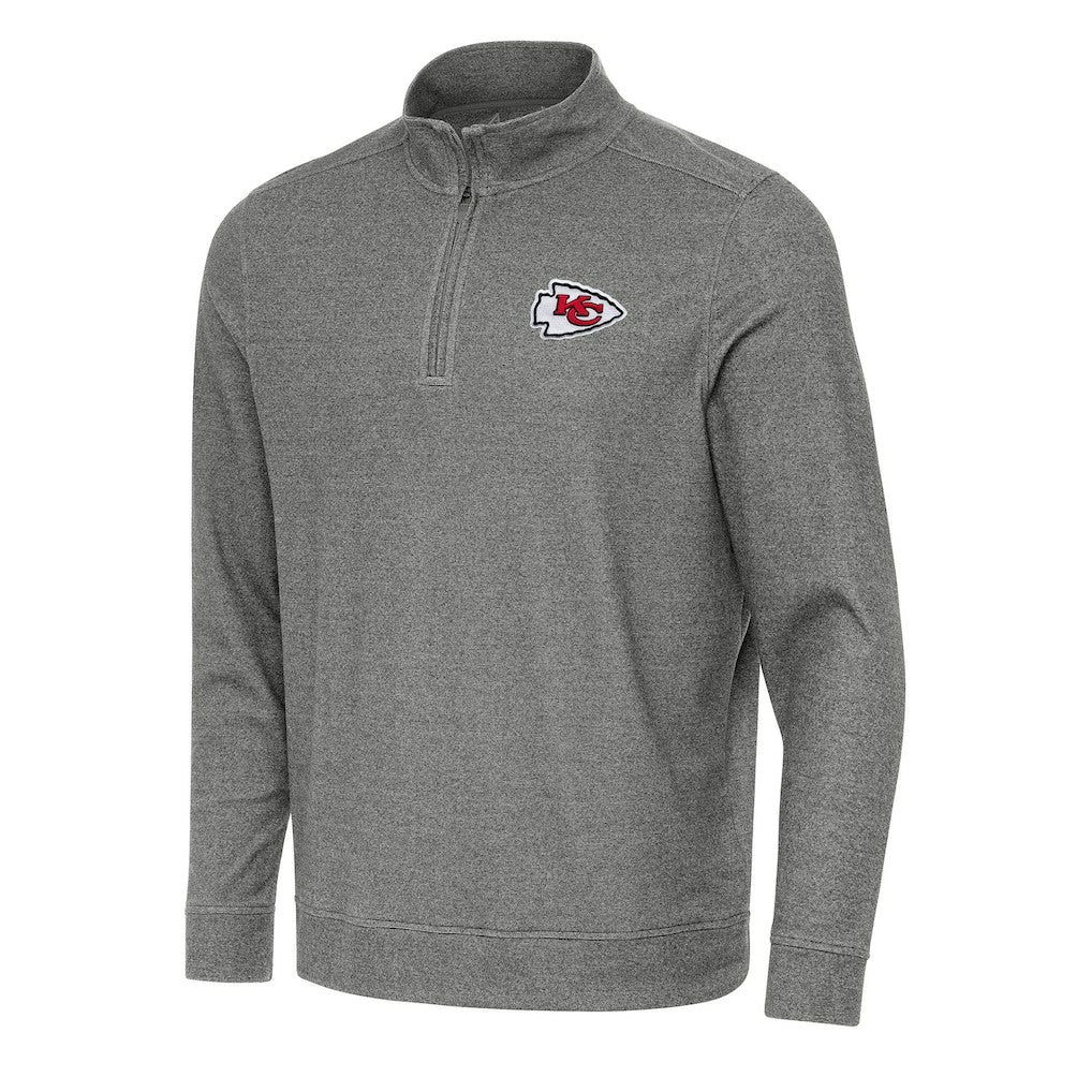 Kansas City Chiefs Antigua Subtle Quarter-Zip Top Heather Black - NFL
