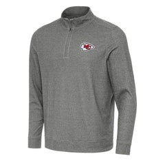 Kansas City Chiefs Antigua Subtle Quarter-Zip Top Heather Black - NFL