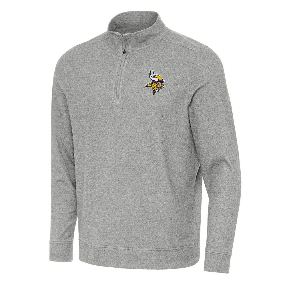 Minnesota Vikings Antigua Subtle Quarter-Zip Top Heather Gray - NFL