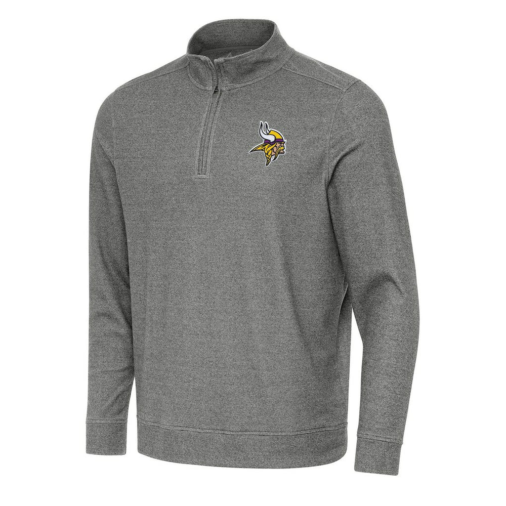 Minnesota Vikings Antigua Subtle Quarter-Zip Top Heather Black - NFL