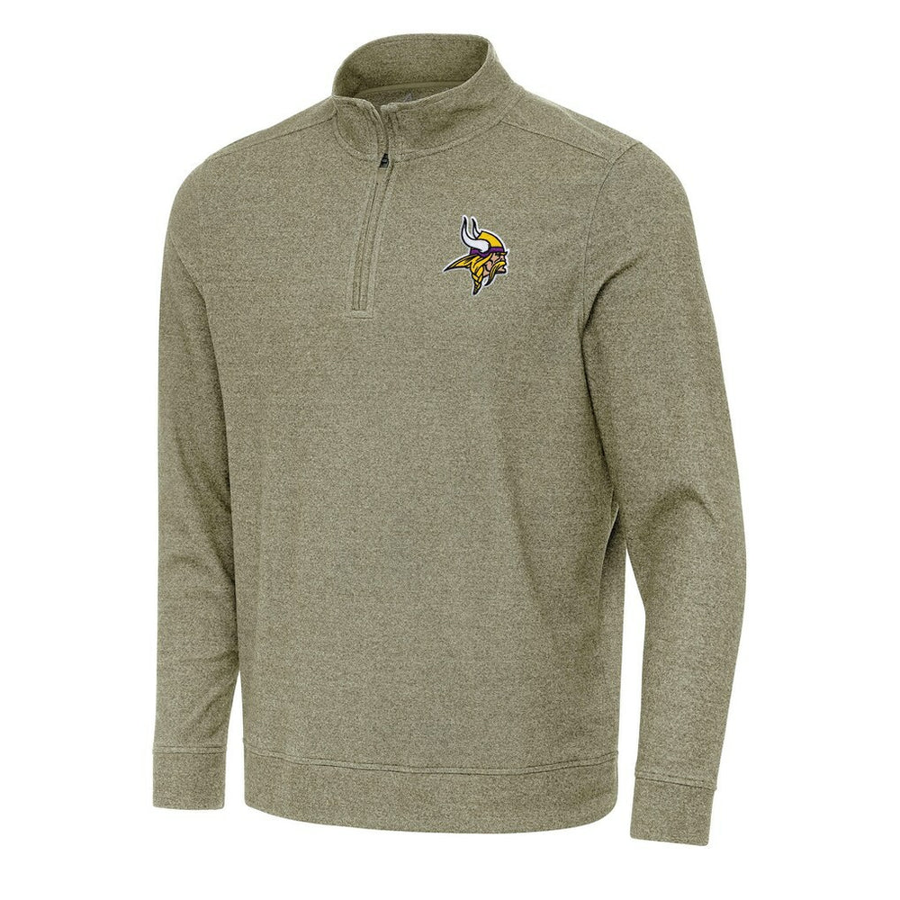 Minnesota Vikings Antigua Subtle Quarter-Zip Top Olive - NFL