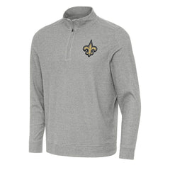 New Orleans Saints Antigua Subtle Quarter-Zip Top Heather Gray - NFL