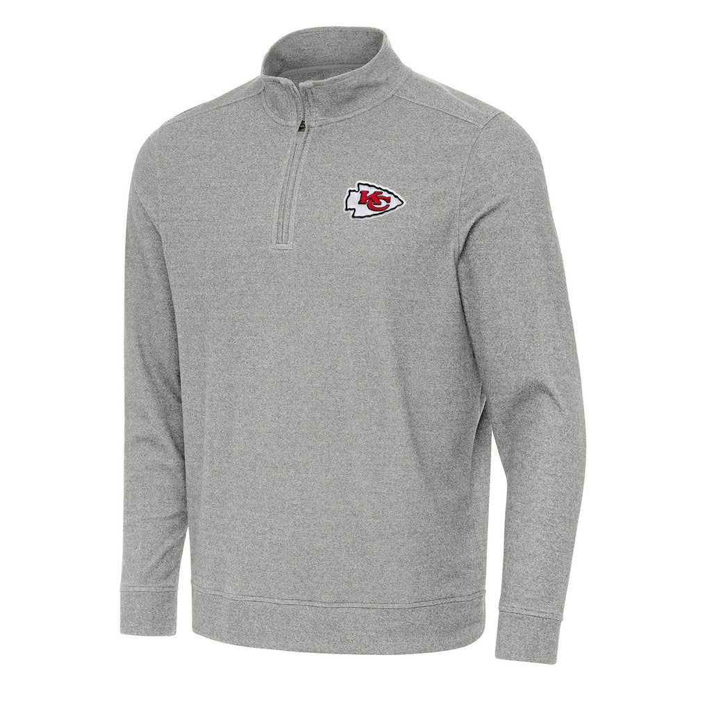 Kansas City Chiefs Antigua Subtle Quarter-Zip Top Heather Gray - NFL