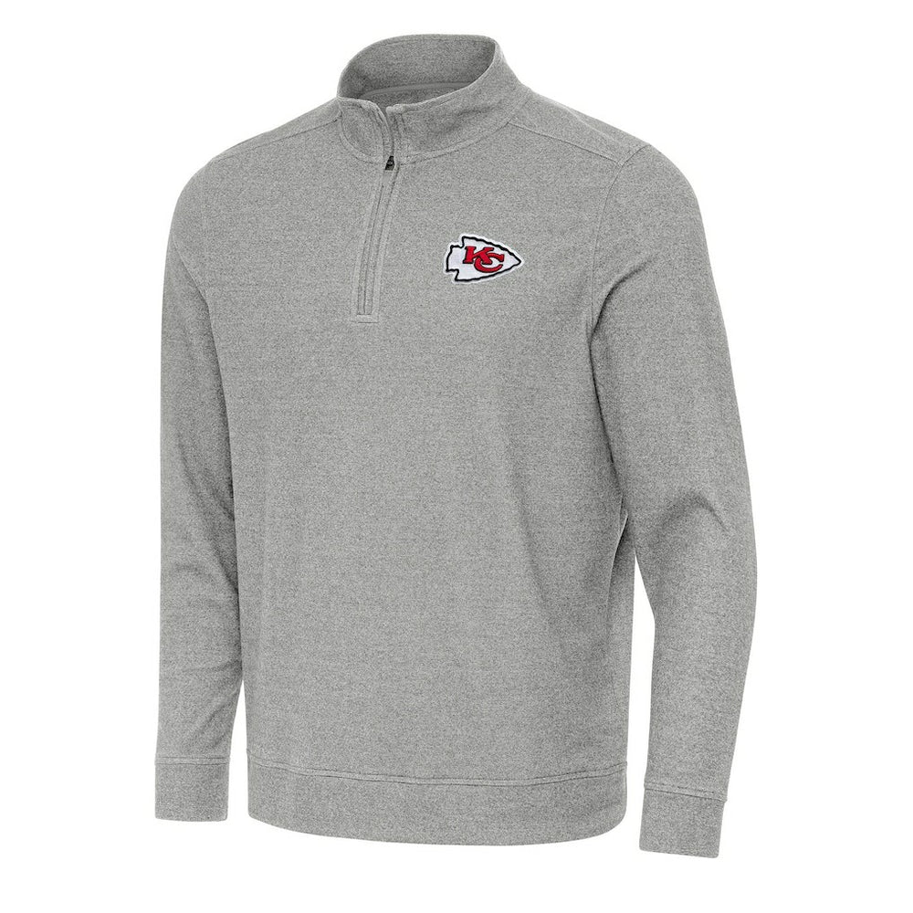 Kansas City Chiefs Antigua Subtle Quarter-Zip Top Heather Gray - NFL