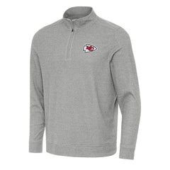 Kansas City Chiefs Antigua Subtle Quarter-Zip Top Heather Gray - NFL