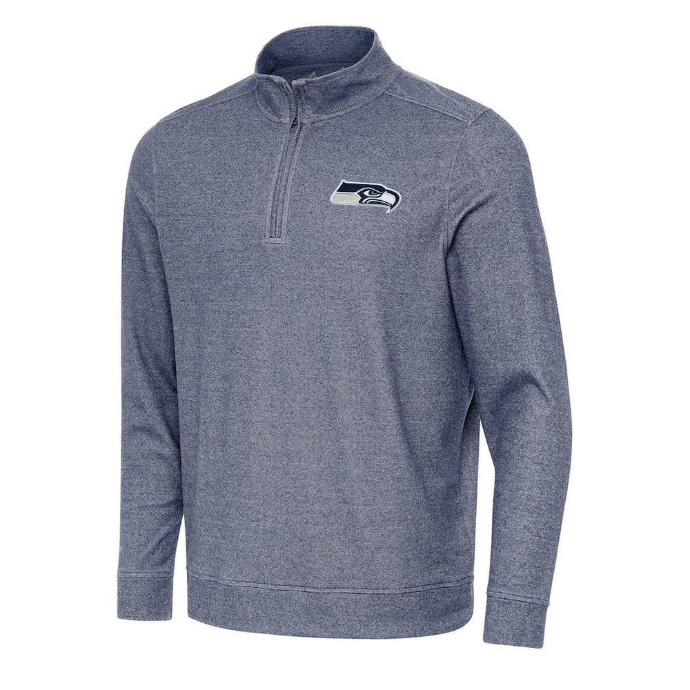 Seattle Seahawks Antigua Subtle Quarter-Zip Top Heather Navy - NFL